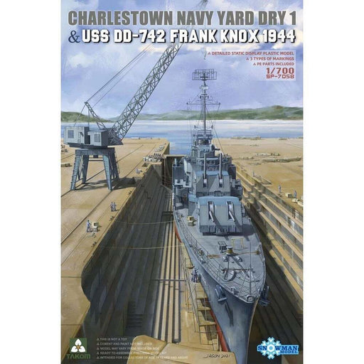 Takom SP7058 1/700 Charlestown Navy Yard Dry Dock 1 & USS DD-742 Frank Knox 1944 Model Kit - Hobby City NZ (8967475724525)