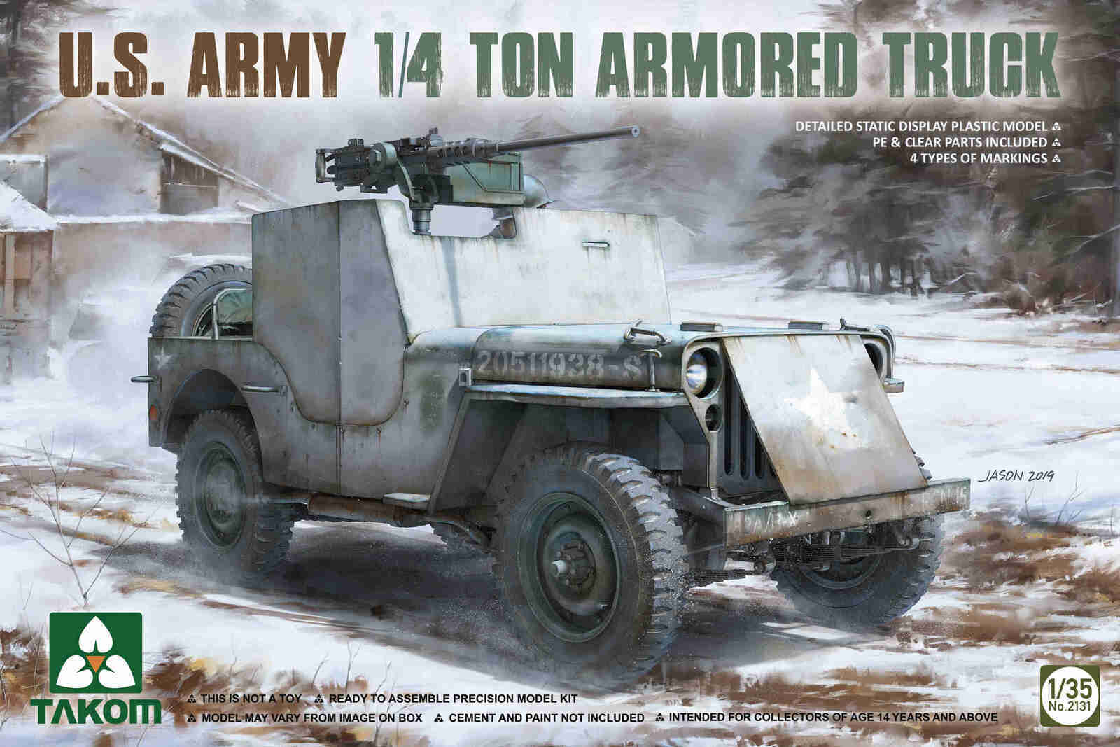 Takom TK2131 U.S. Army 1/4 Ton Armored Truck Model Kit