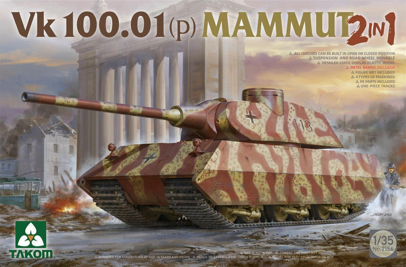 Takom 2156 1/35 Vk 100.01(p) MAMMUT 2 in 1 - Hobby City NZ (8967473758445)