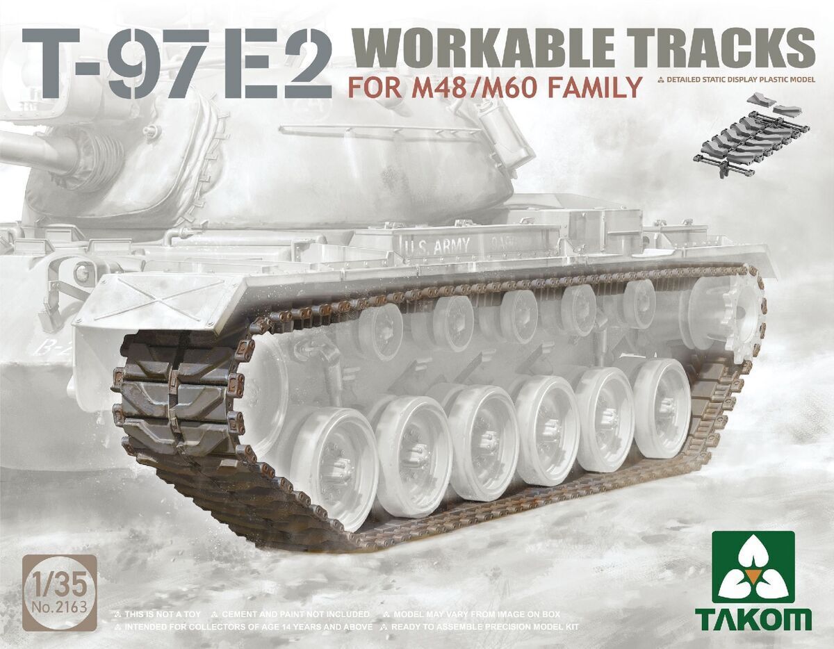 Takom 2163 1/35 T-97E2 Workable Tracks For M48/M60 Family (8967473955053)