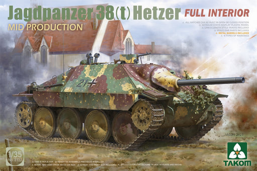 Takom 2171 1/35 Jagdpanzer 38(t) Hetzer Mid Production w/ Full Interior - Hobby City NZ (8967474151661)