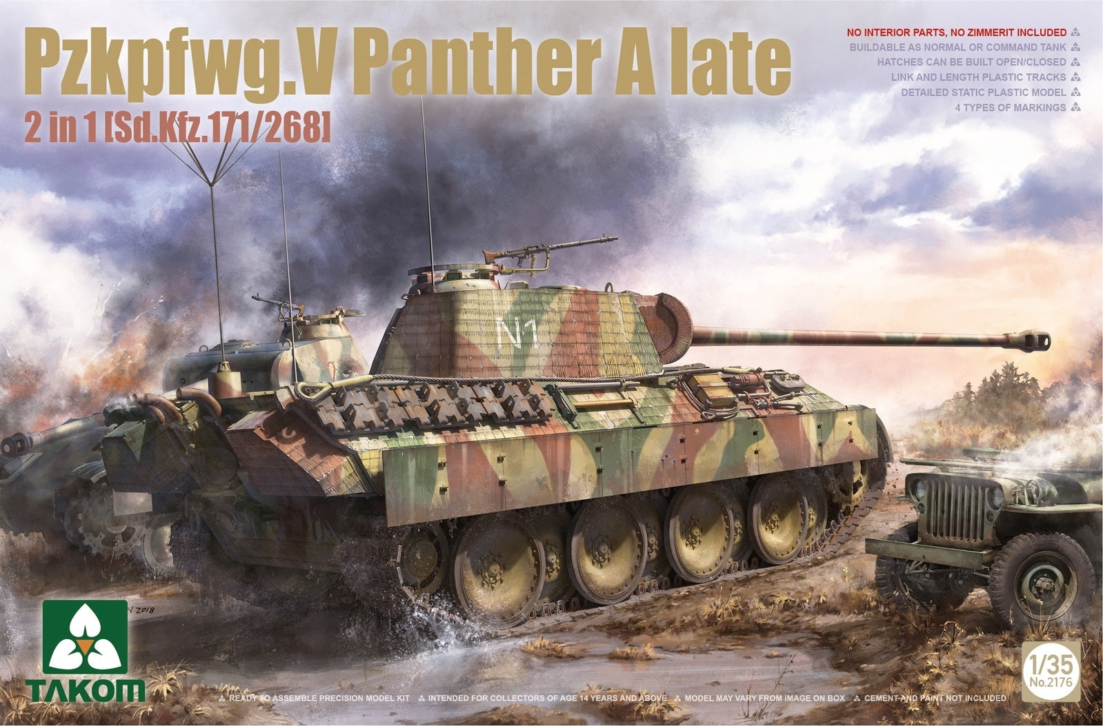 Takom TK2176 Pzkpfwg.V Panther A Late 2 in 1 Plastic Model Kit