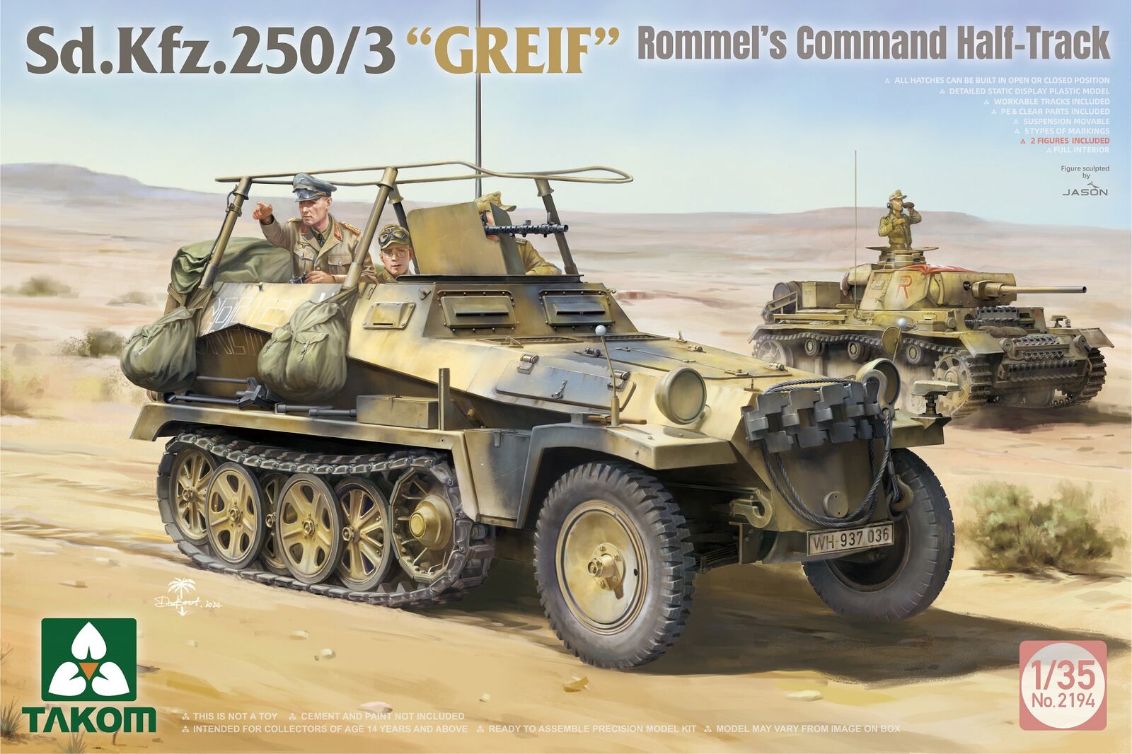 Takom TK2194 Sd.Kfz.250/3 Greif Rommels Command Half-Track Model Kit