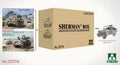 Takom TK2207W Takom TAK2207W ShermanÂ² Box M4A1(76W) VVSS Late Production with M51 Degem Alef and US Army 1/4 Ton Utility Truck and MP Figure Plastic Model Kit