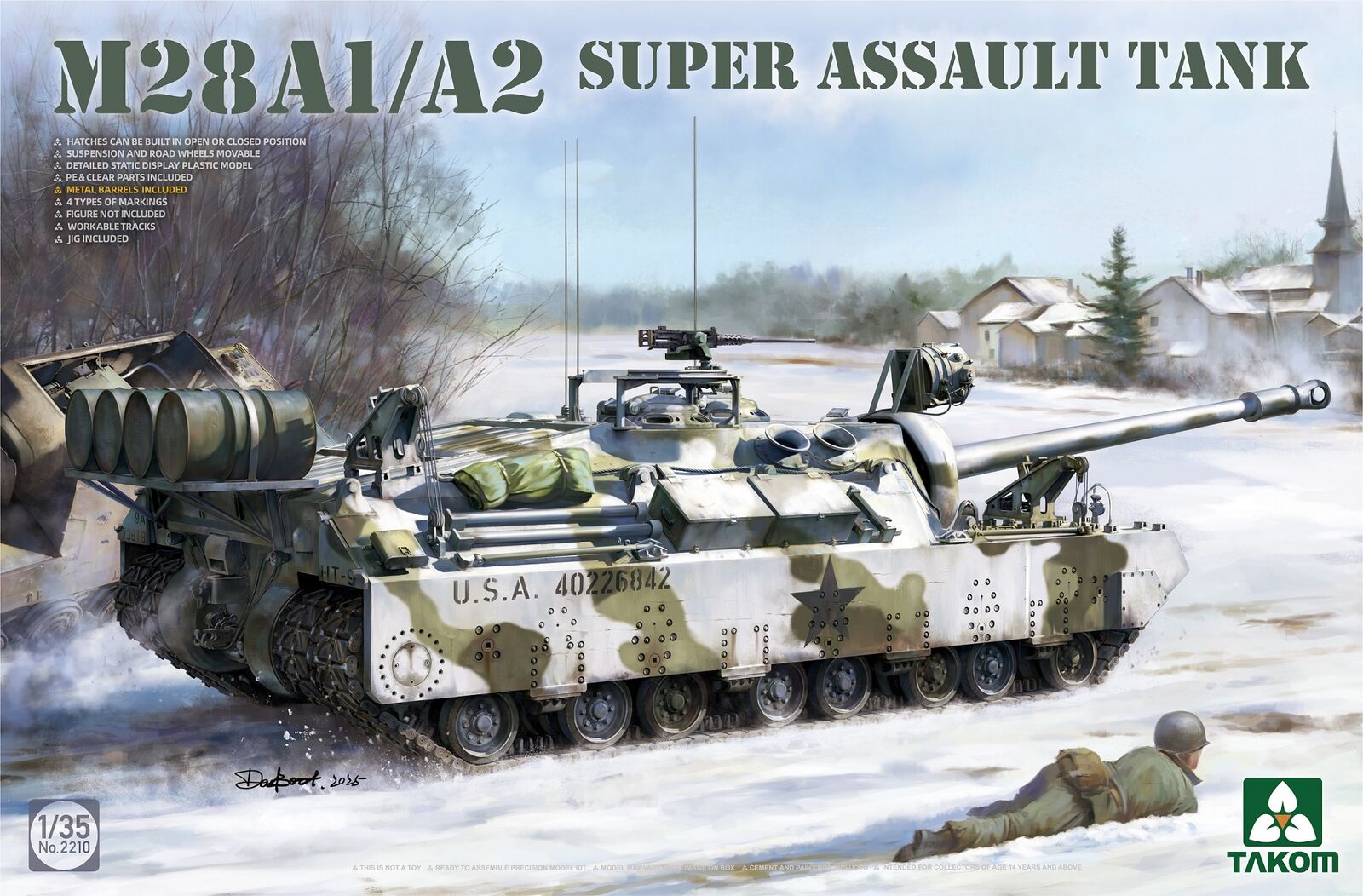Takom TK2210 M28A1/A2 Super Assault Tank Model Kit