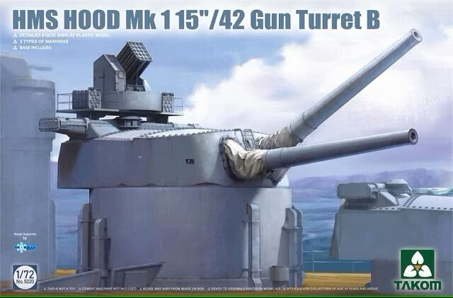 Takom 5020 1/72 HMS Hood 15/42 Mk1 Gun Turret B (8967474938093)