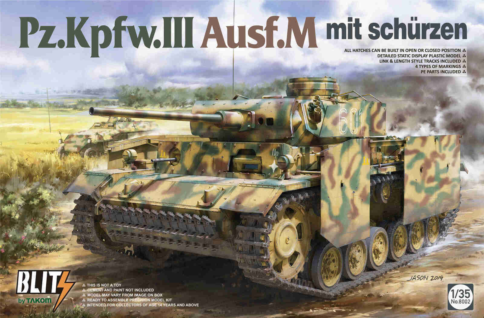 Takom 8002 1/35 Pz.Kpfw.III Ausf.M mit scharzen (8967475265773)