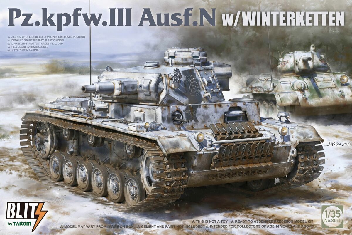 Takom 8011 1/35 Pz.Kpfw.III Ausf.N w/ Winterketten (8967475331309)