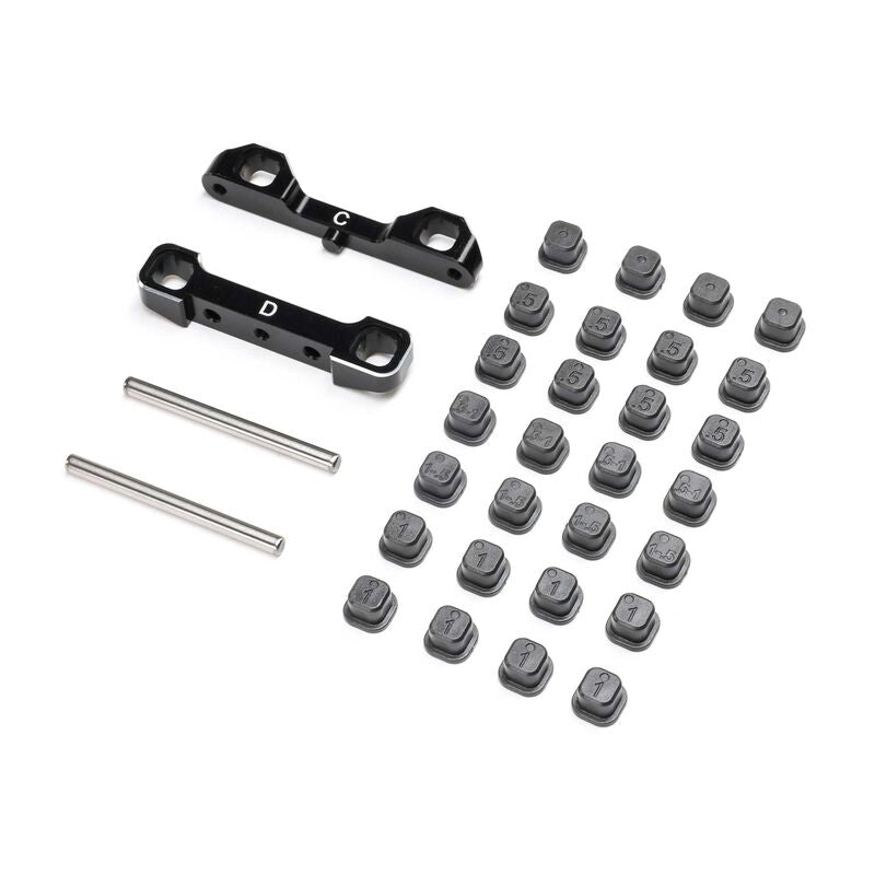 Losi TLR-1055 Adjustable Pivot Set C & D, Black: 22S Sprint (9255889535213)