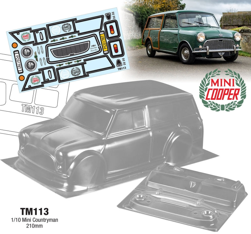 Team C Mini Countryman M Chassis RC Car Body 1/10 Scale
