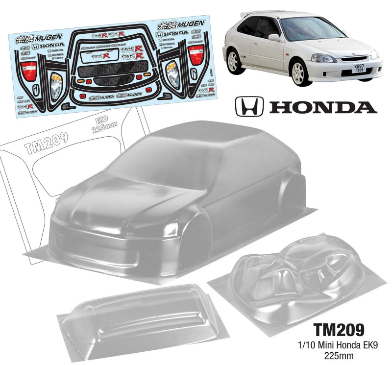 Team C TM209 1/10 MINI HONDA EK9 WB 225mm - Hobby City NZ (8319285526765)