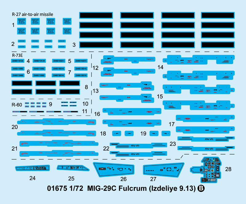 Trumpeter 01675 1/72 MIG-29C Fulcrum (Izdeliye 9.13) (9120477872365)