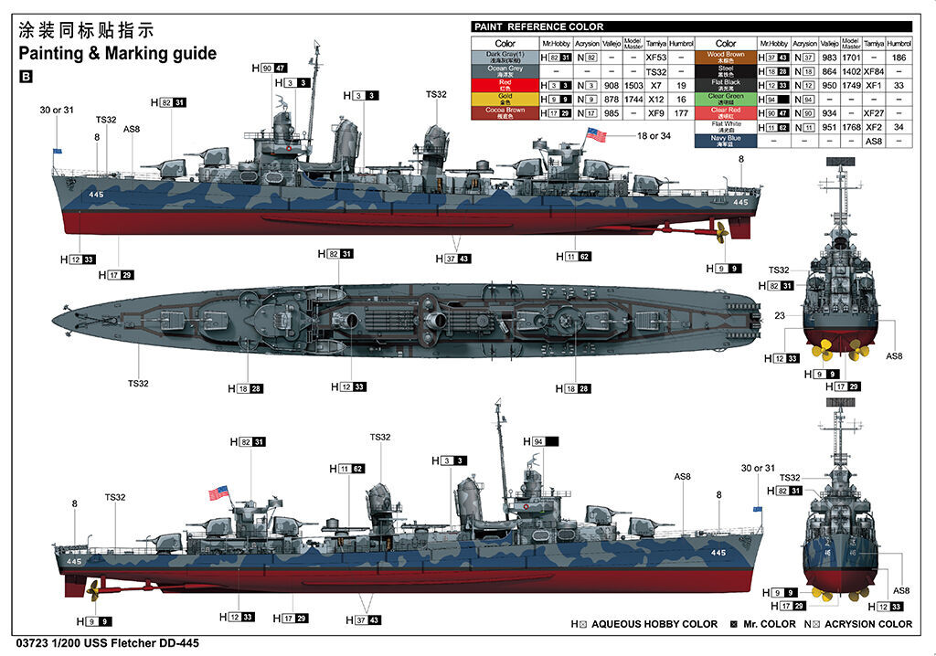 Trumpeter 1/200 USS Fletcher DD-445 (3)