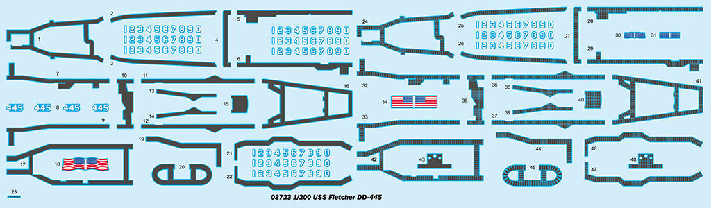 Trumpeter 1/200 USS Fletcher DD-445 (5)