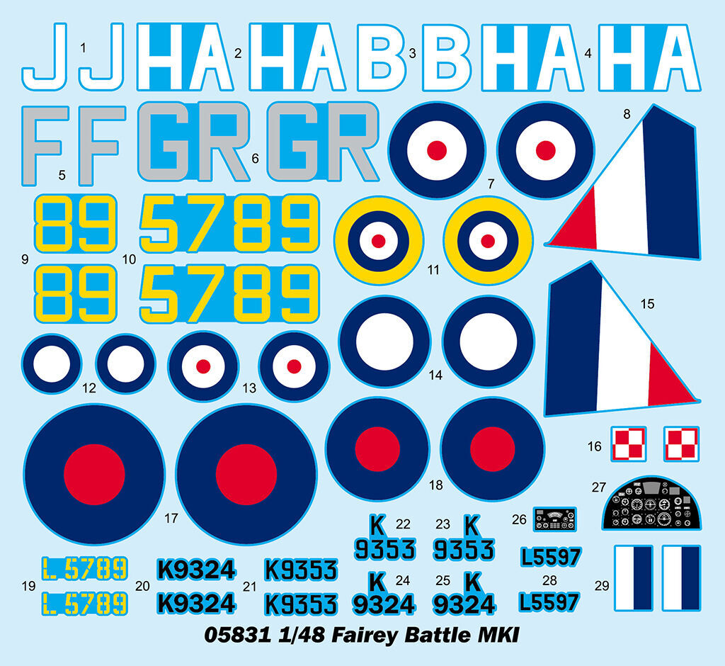 Trumpeter 05831 1/48 Fairey Battle Mk.1 Aus Decals (9120479445229)