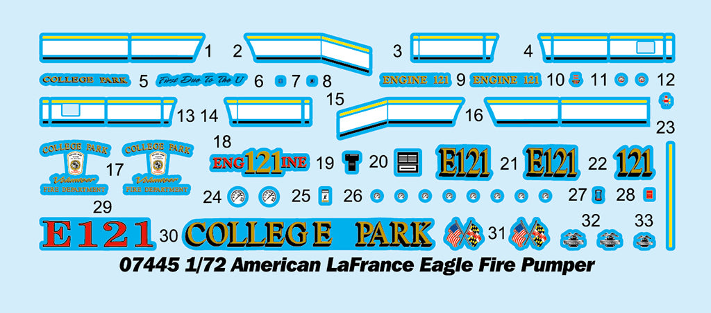 Trumpeter 07445 1/72 American LaFrance Eagle Fire Pumper (9120480788717)