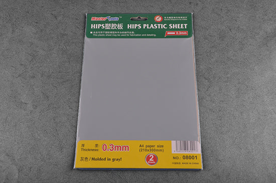 Trumpeter 08001 0.3mm HIPS plastic sheet (210mmx300mm x2pcs.) Modelling Tool - Hobby City NZ (8967483162861)