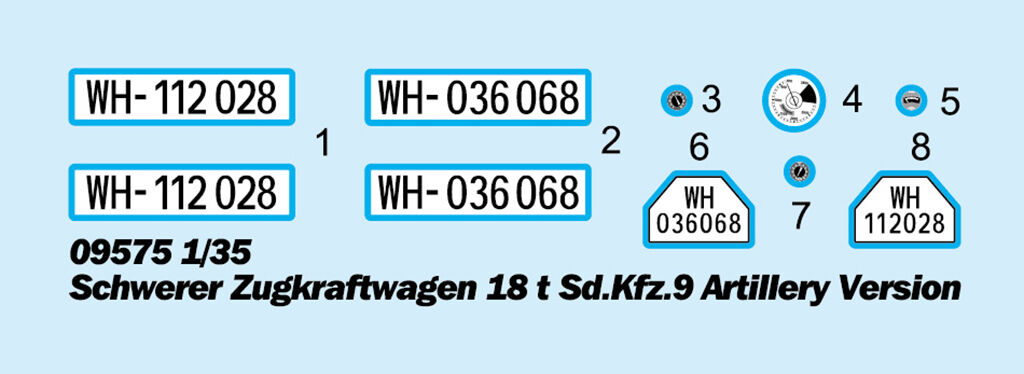 Trumpeter 09575 1/35 Schwerer Zugkraftwagen 18 t Sd.Kfz.9 Artillery Version (9120480985325)
