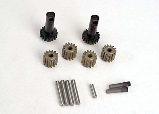 Traxxas 2382 - Planet gears (4)/ planet shafts (4)/ sun gears (2)/sun gear alignment shaft (1) all hardened steel - Hobby City NZ