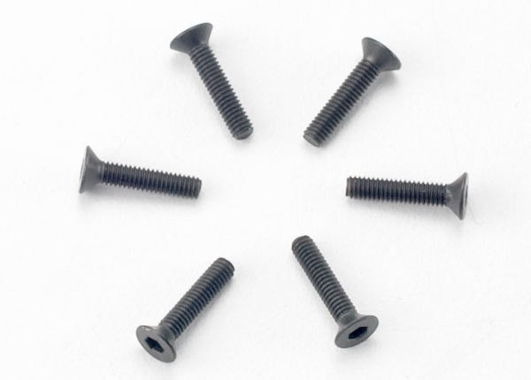 Traxxas 2526 - Screws 2.5x12 countersunk machine (hex drive) (6) (8827584217325)