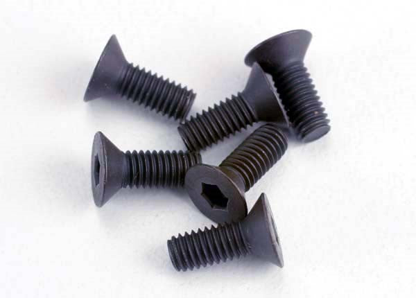 Traxxas 2550 - Screws 3x8mm countersunk machine (6) (hex drive) (769045528625)