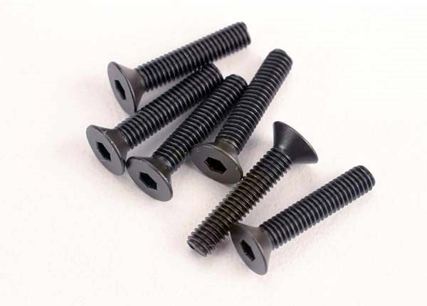 Traxxas 2553 - Screws 3x15mm countersunk machine (6) (hex drive) - Hobby City NZ