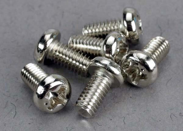 Traxxas 2558 - Screws 3x6mm roundhead machine (6) (769046216753)