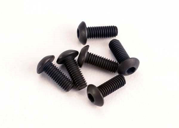 Traxxas 2576 - Screws 3x8mm button-head machine (hex drive) (6) (7540658077933)