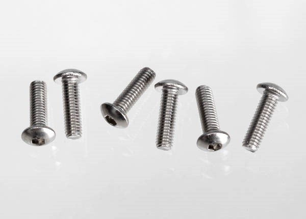 Traxxas 2577X - Screws 3x10 button-head machine (hex drive) (stainless steel) (6) - Hobby City NZ
