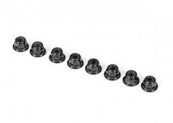 Traxxas 2744X Nuts 3mm nylon locking flanged black (8) (7953875501293)