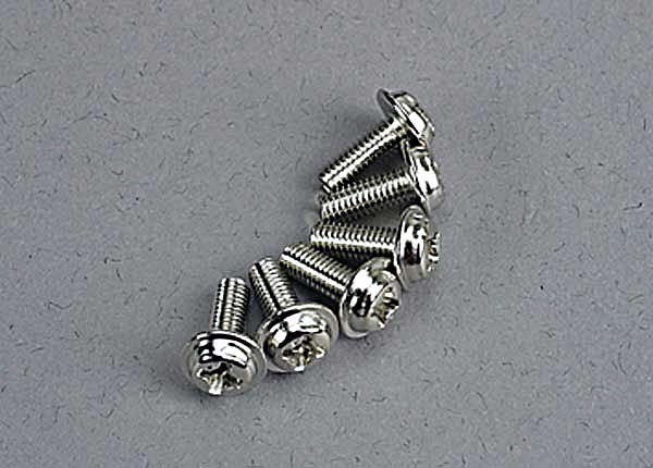 Traxxas 3185 - Motor screws (3x8mm washerhead machine) (6) (769055260721)