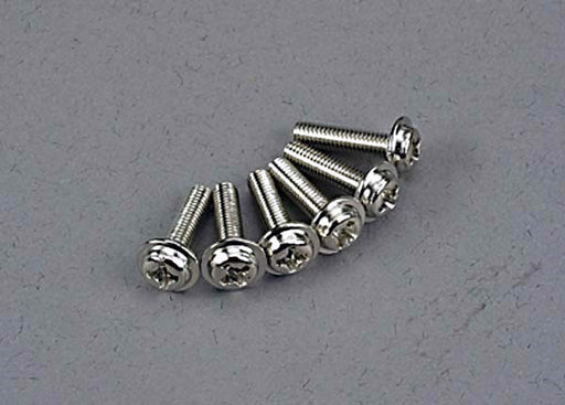 Traxxas 3186 - Screws 3x12mm washerhead machine (6) - Hobby City NZ