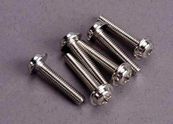 Traxxas 3187 - Screws 3x15mm washerhead machine (6) (8827603419373)