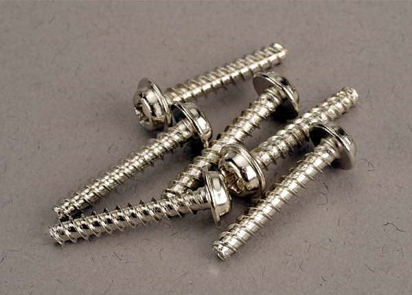 Traxxas 3289 - Screws 3x18mm washerhead self-tapping (6) (769056276529)