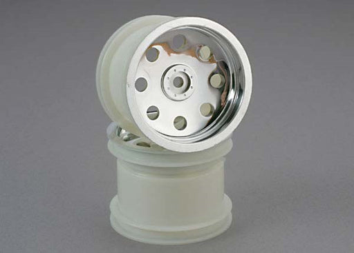 Traxxas 3672 - Slotted Chrome 2.2" Wheels Rear - Hobby City NZ
