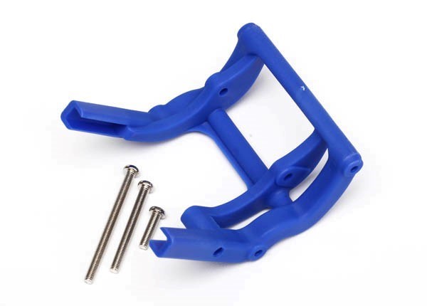 Traxxas 3677X - Wheelie Bar Mount (1)/ Hardware (Blue) (769153531953)