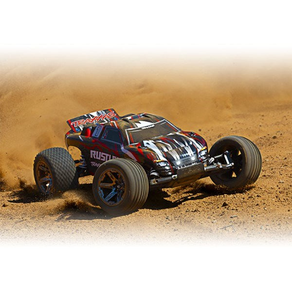 Traxxas 37076-74 - Rustler VXL: 1/10 2WD RTR Stadium Truck w/TSM (Magnum 272R Trans.) (8226670969069)