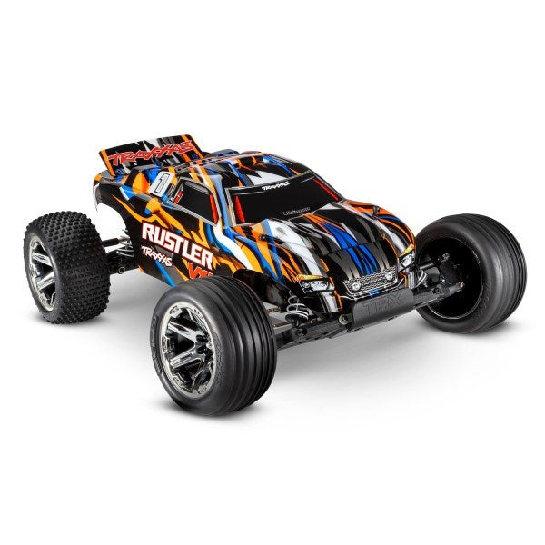Traxxas 37076-74 - Rustler VXL: 1/10 2WD RTR Stadium Truck w/TSM (Magnum 272R Trans.) - Hobby City NZ