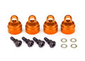 Traxxas 3767T SHOCK CAPS ULTRA ALUM ORNG (4) (8828022128877)