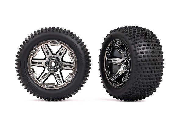 Traxxas 3772R T&W RXT BLK & CHRM 2.8/RIBBED (8828022292717)