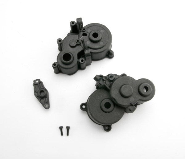 Traxxas 3991X - Gearbox halves (front & rear)/ shift detent ball/ spring/ 4mm GS/ shift shaft seal glued/ 2.5x8mm CS (2)