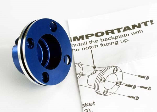 Traxxas 4012 - Backplate machined aluminum (blue-anodized)(requires electric bump starter) (not for use with Nitro Stampede)