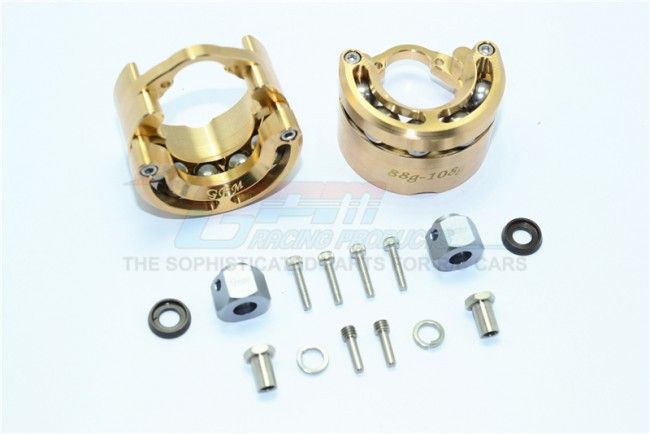 GPM Racing TRX4023X Brass Pendulum Wheel Knuckle Axle Weight & 9mm Hex Adapter - 16 Piece Set - Hobby City NZ