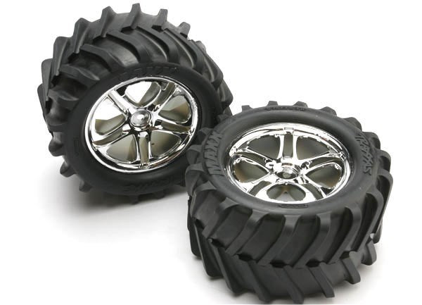 Traxxas 5173 - Tires & Wheels Assembled Glued (Ss (Split Spoke) Chro (769085374513)