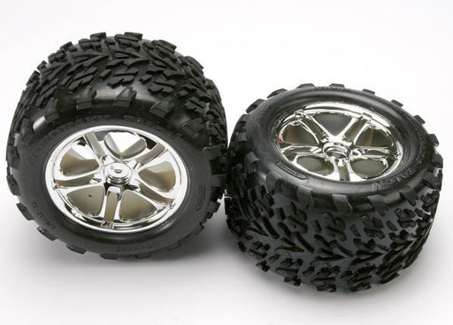 Traxxas 5174 - Tires & Wheels Assembled Glued (Ss (Split Spoke) Chro - Hobby City NZ