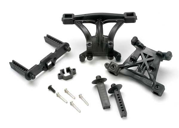 Traxxas 5314 - Body mounts front & rear/ body mount posts front & rear/ 2.5x18mm screw pins (4)/ 4x10mm BCS (1) (769088716849)