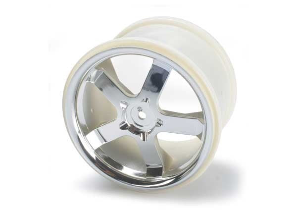 Traxxas 5373 - Wheels Hurricane 3.8" (chrome) (2) (fits Revo / T-Maxx / E-Maxx with 6mm axle and 14mm hex) (769090781233)
