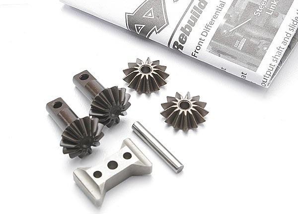 Traxxas 5382X - Gear set differential (output gears (2)/ spider gears (2)/ spider gear shaft/ diff carrier support) (769257996337)