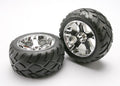 Traxxas 5577R - Tires & Wheels Assembled Glued (All-Star Chrome Wheel (8827973959917)
