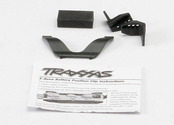 Traxxas 5629 - Retainer clip battery (1)/ front clip (1) /rear clip (1)/ foam spacer (1) (for one battery compartment)